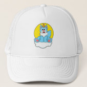 Kat als Unicorn op wolken en zon Trucker Pet (Voorkant)