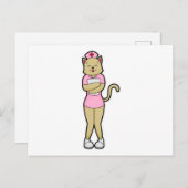 Kat als verpleegster met medische lijst briefkaart (Voorkant / Achterkant)