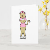 Kat als verpleegster met medische lijst kaart (Gele Bloem)