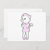 Kat als verpleegster met notitieblok briefkaart (Voorkant / Achterkant)