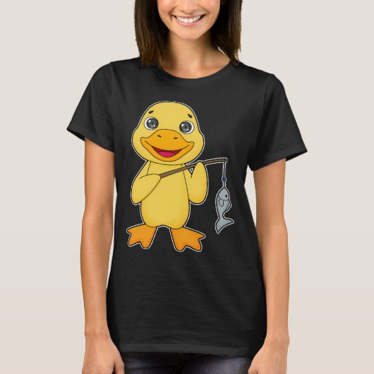 Kat als visser met hengel & Vis T-shirt (Voorkant)