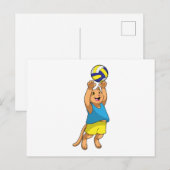 Kat als Volleybalspeler met Volleybal Briefkaart (Voorkant / Achterkant)