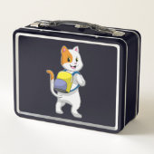 Kat als wandelaar met rugzak (Achterkant)