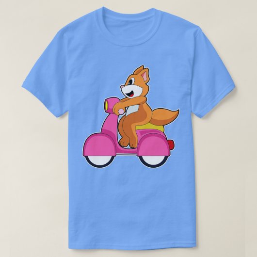 Kat als wandelaar met scooter t-shirt (Design voorkant)