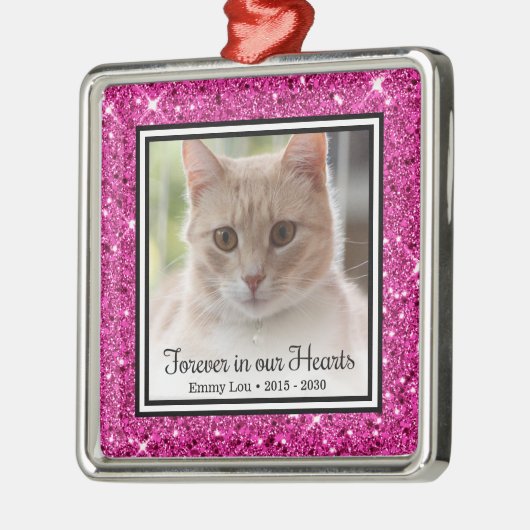 Kat 'Altijd in Onze Hart'  Metalen Ornament (Links)