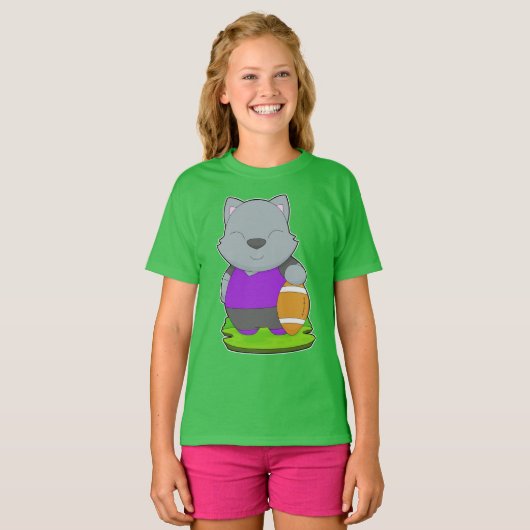 Kat Amerikaans Football T-shirt (Voorkant volledig)