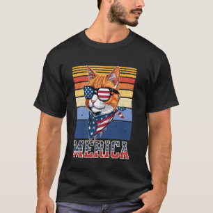 Kat Amerikaanse Vlag Kat Grappig 4 juli Meowica T-shirt