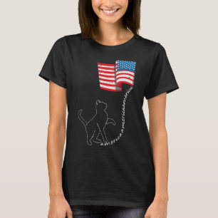 Kat-Amerikaanse vlag op 4 juli Cute Patriotic Kitt T-shirt