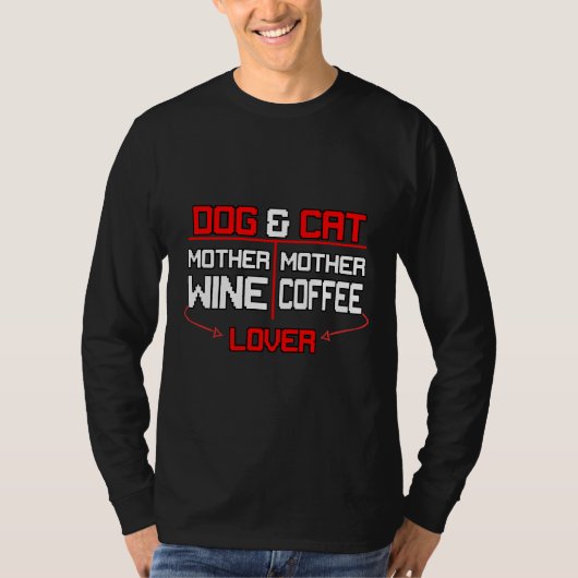 Kat Amp Hond Moeder Wijn 27 T-shirt (Voorkant)