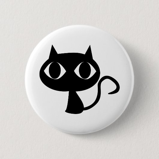 Kat Animal Eyes Cartoon Comic Black Ronde Button 5,7 Cm (Voorkant)