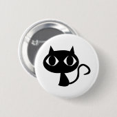 Kat Animal Eyes Cartoon Comic Black Ronde Button 5,7 Cm (Voorkant /achterkant)