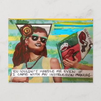 Kat ansichtkaart door bad girl art briefkaart