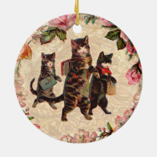 Kat  Antiek Kat Keramisch Ornament