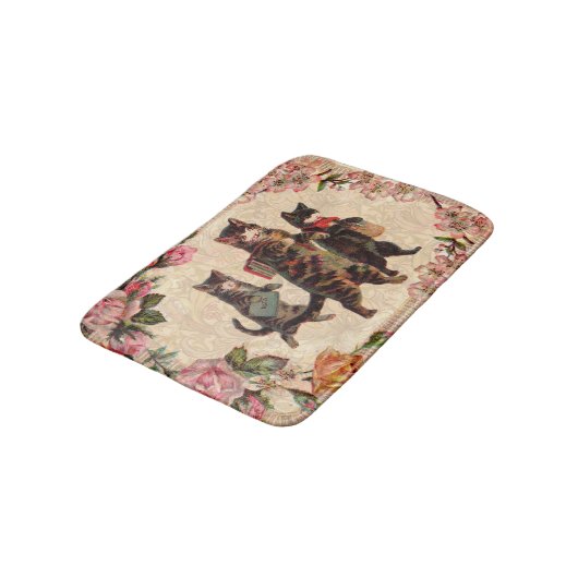 Kat   Antiek Kittens Badmat (Gekanteld)