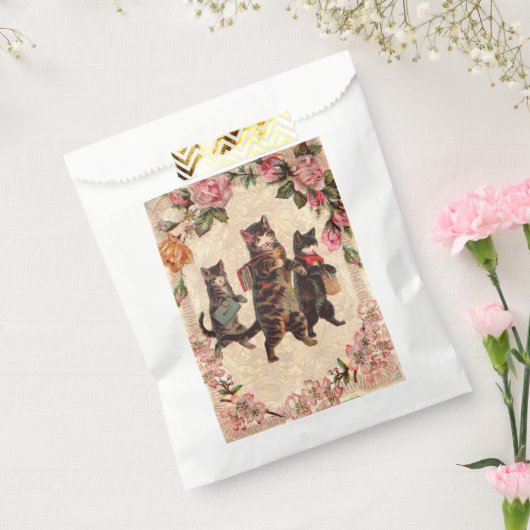 Kat   Antiek Kittens Bedankzakje (Gezegeld)