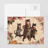 Kat Antiek Kittens Briefkaart (Voorkant / Achterkant)
