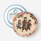 Kat   Antiek Kittens Button Flesopener (Voorkant)