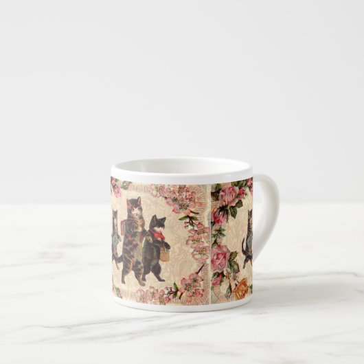 Kat Antiek Kittens Espresso Kop (Voorkant rechts)