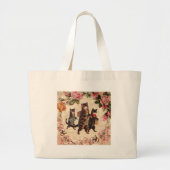Kat   Antiek Kittens Grote Tote Bag (Voorkant)