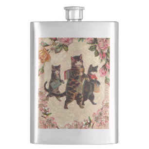 Kat   Antiek Kittens Heupfles