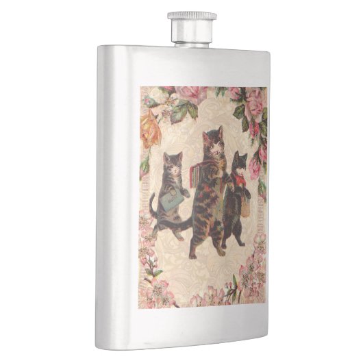 Kat   Antiek Kittens Heupfles (Rechts)