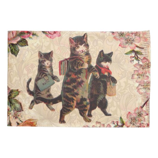 Kat   Antiek Kittens Kussensloop (Achterkant)