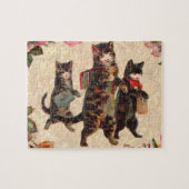 Kat   Antiek Kittens Legpuzzel (Horizontaal)