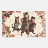 Kat   Antiek Kittens Rechthoekige Sticker (Voorkant)