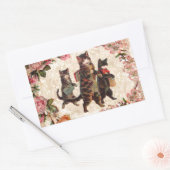 Kat   Antiek Kittens Rechthoekige Sticker (Envelop)