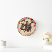 Kat   Antiek Kittens Ronde Klok (Huis)