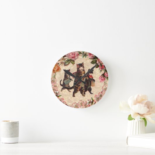 Kat Antiek Kittens Ronde Klok (Huis)