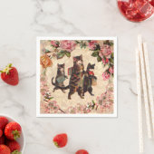 Kat   Antiek Kittens Servetten (Insitu)