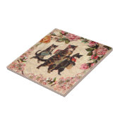 Kat   Antiek Kittens Tegeltje (Zijkant)