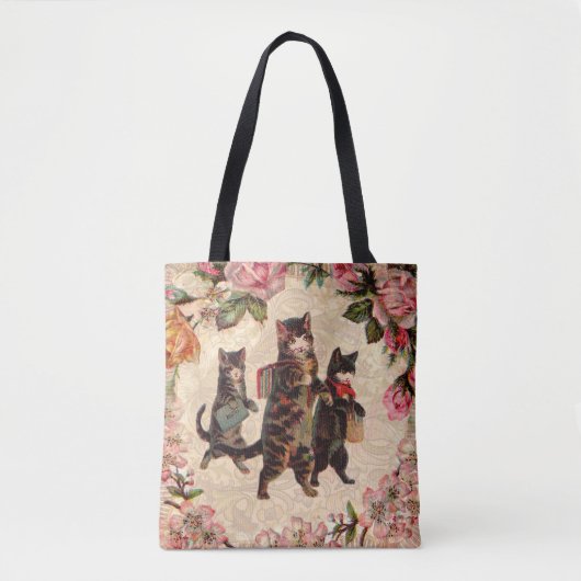 Kat   Antiek Kittens Tote Bag (Voorkant)