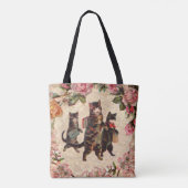 Kat   Antiek Kittens Tote Bag (Achterkant)