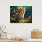 *~* Kat AP68 5:4 Fluffy SINAASAPPEL katje Poster (Keuken)