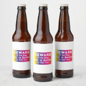 Kat Art Beware van de hond Bier Etiket (Flessen)
