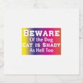 Kat Art Beware van de hond Bier Etiket (Enkel label)