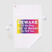 Kat Art Beware van de hond Golfhanddoek (Insitu)