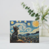 Kat art briefkaart (Staand voorkant)