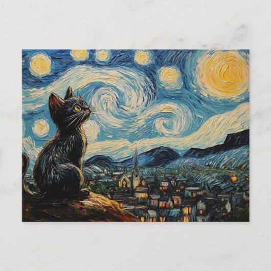 Kat art briefkaart (Voorkant)