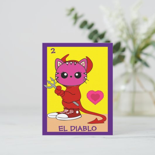 Kat Art Card, The Devil, Briefkaart (Staand voorkant)
