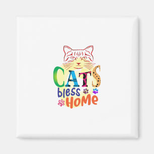 Kat Art Cats Bless Home Magneet