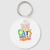 Kat Art Cats Bless Home Sleutelhanger (Voorkant)