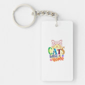 Kat Art Cats Bless Home Sleutelhanger (Voorkant)