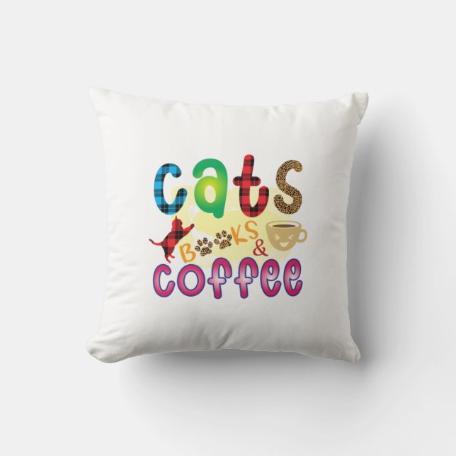 Kat Art Cats Books Koffie Kussen (Voorkant)