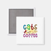 Kat Art Cats Books Koffie Magneet (Voorkant / Achterkant)