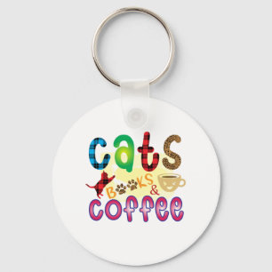 Kat Art Cats Books Koffie Sleutelhanger