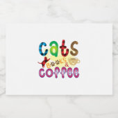 Kat Art Cats Books Koffie Sparkling Wijnetiket (Enkel label)