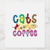 Kat Art Cats Books Koffie Wijn Etiket (Enkel label)